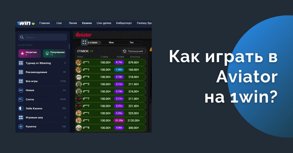 Aviator игра в 1win